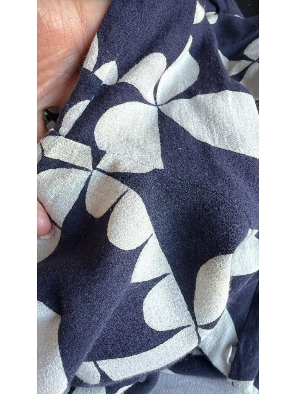 Mina Perhonen Hana Gumo Dress 38 US 6 Navy Abstract Floral Japan Artsy Lagenlook - Picture 11 of 12